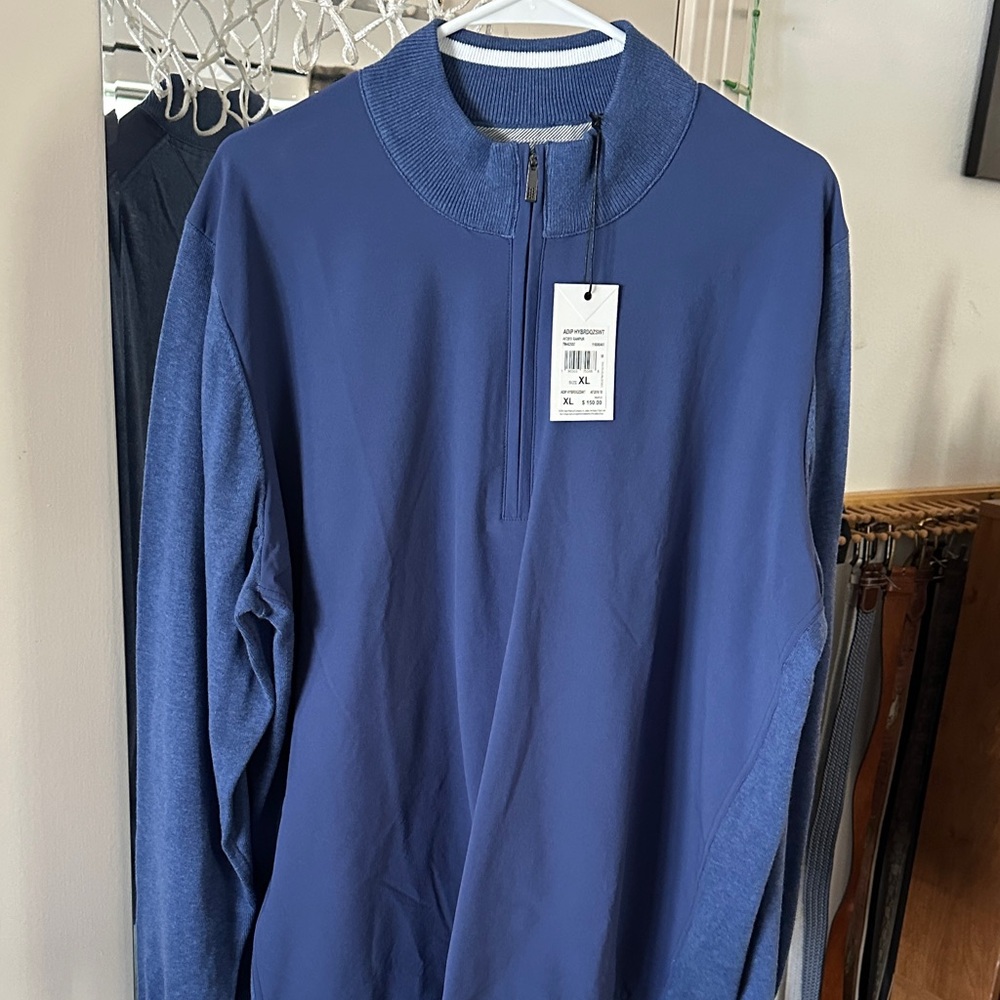 Adidas AdiPure Hybrid Golf Quarter Zip Pullover Blue New with Tags